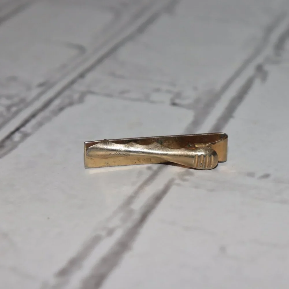 💼✨ Vintage Gold & Silver Men’s Tie Clip by Anson (1.75